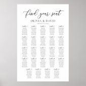 Elegante 24 Tische finden Ihre Sitzkarte Poster (Vorne)