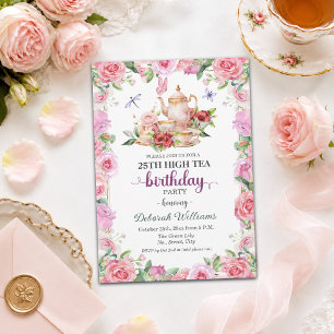 Elegante 25. Geburtstags-High-Tea-Party  Einladung