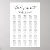 Elegante 25 Tische finden Ihre Sitzkarte Poster (Vorne)