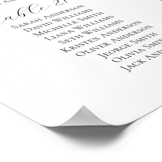 Elegante 25 Tische finden Ihre Sitzkarte Poster (Ecke)