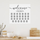 Elegante 27 Tabelle Hochzeitssattelkarte Poster (Küche)