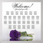 Elegante 29 Table Royal Lila Rose Seating Chart Poster (Vorne)