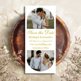 elegante 2-Arche-Foto mit goldenem Schrift Save th