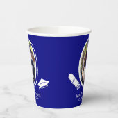 Elegante 2-Foto-Abschluss-Diplomakademie, Navy Blu Pappbecher (Links)
