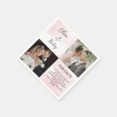 Elegante 2 Foto Einfache Couple Fun Fakten Hochzei Serviette (Ecke)