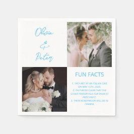 Elegante 2 Foto Einfache Couple Fun Fakten Hochzei Serviette