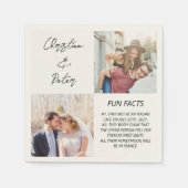 Elegante 2 Foto Einfache Couple Fun Fakten Hochzei Serviette (Vorderseite)