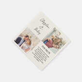 Elegante 2 Foto Einfache Couple Fun Fakten Hochzei Serviette (Ecke)