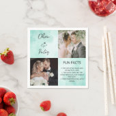 Elegante 2 Foto Einfache Couple Fun Fakten Hochzei Serviette (Beispiel)