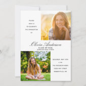 Elegante 2 Foto Graduation Party Einladung (Vorderseite)