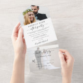 Elegante 2 Foto Hochzeit Empfang All In One Einladung (Abreißtisch)