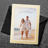 elegante 2-Foto-Save the Date mit minimalen Goldra Folieneinladung