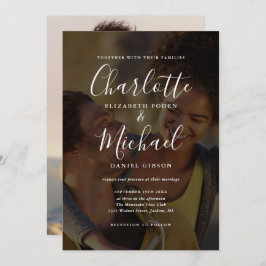 Elegante 2 Foto Signature Script Hochzeit Einladung