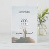 Elegante 2 Foto Vellum Overlay Wedding Einladung (Stehend Vorderseite)