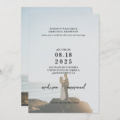 Elegante 2 Foto Vellum Overlay Wedding Einladung (Vorne/Hinten)