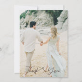 Elegante 2 Foto Wedding Dankeschön Karte (Vorderseite)