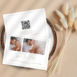 Elegante 2 Fotos Champagne Gold Wedding Save The Date