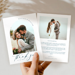 Elegante 2 Fotos Dankeschön Karte