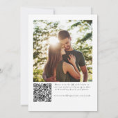 Elegante 2 Fotos QR Code Hochzeit Save The Date (Rückseite)
