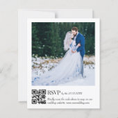 elegante 2 Fotos qr Code uAwg Hochzeit Einladung (Rückseite)