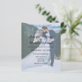 elegante 2 Fotos qr Code uAwg Hochzeit Einladung (Stehend Vorderseite)