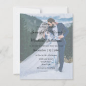 elegante 2 Fotos qr Code uAwg Hochzeit Einladung (Vorderseite)