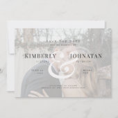 Elegante 2 Fotos überlagern moderne Hochzeit Save The Date (Vorderseite)