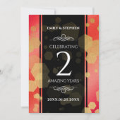 Elegante 2. Garnet Hochzeitstag Feier Einladung (Vorderseite)