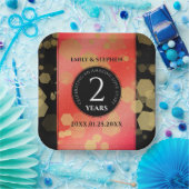 Elegante 2. Garnet Hochzeitstag Feier Pappteller (Party)