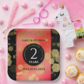 Elegante 2. Garnet Hochzeitstag Feier Pappteller (Party)