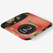 Elegante 2. Garnet Hochzeitstag Feier Pappteller (Gewinkelt)