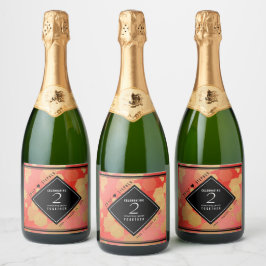 Elegante 2. Garnet Hochzeitstag Feier Schaumweinetikett