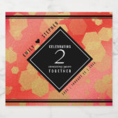 Elegante 2. Garnet Hochzeitstag Feier Schaumweinetikett (Einzelnes Label)