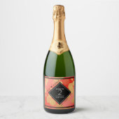 Elegante 2. Garnet Hochzeitstag Feier Schaumweinetikett (Vorderseite)