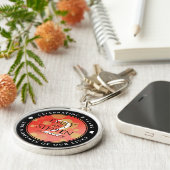 Elegante 2. Garnet Hochzeitstag Feier Schlüsselanhänger (Seite)