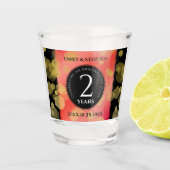 Elegante 2. Garnet Hochzeitstag Feier Schnapsglas (Vorderseite)