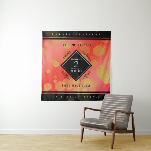 Elegante 2. Garnet Hochzeitstag Feier Wandteppich (Beispiel)