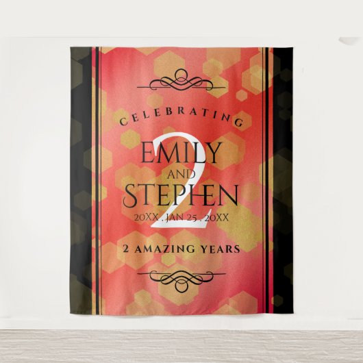 Elegante 2. Garnet Hochzeitstag Feier Wandteppich (Vorderseite)