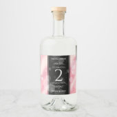 Elegante 2. Rose Quartz Hochzeitstag Alkoholflaschenetikett (Vorderseite)