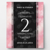 Elegante 2. Rose Quartz Hochzeitstag Fotoplatte (Vorderseite)