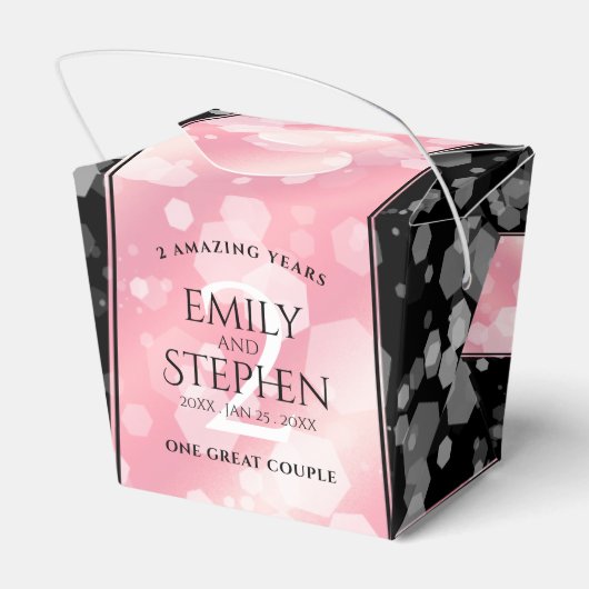 Elegante 2. Rose Quartz Hochzeitstag Geschenkschachtel (Rückseite)