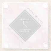 Elegante 2. Rose Quartz Hochzeitstag Glasuntersetzer (Rückseite)