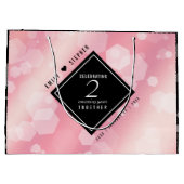 Elegante 2. Rose Quartz Hochzeitstag Große Geschenktüte (Rückseite)