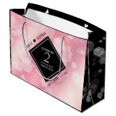 Elegante 2. Rose Quartz Hochzeitstag Große Geschenktüte (Rückseite Schrägansicht)