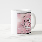 Elegante 2. Rose Quartz Hochzeitstag Jumbo-Tasse (Vorderseite Rechts)