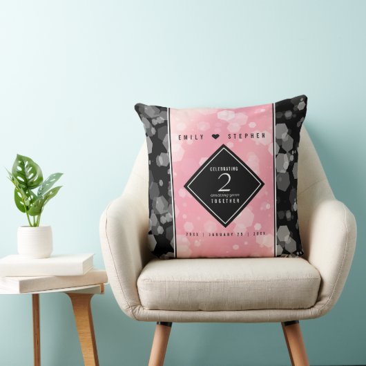 Elegante 2. Rose Quartz Hochzeitstag Kissen (Stuhl )