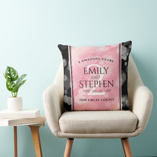 Elegante 2. Rose Quartz Hochzeitstag Kissen (Stuhl )