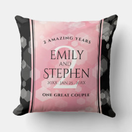 Elegante 2. Rose Quartz Hochzeitstag Kissen