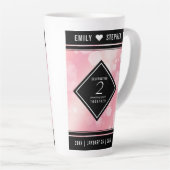 Elegante 2. Rose Quartz Hochzeitstag Latte Milchtasse (Rechte Ecke)