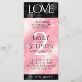 Elegante 2. Rose Quartz Hochzeitstag Menükarte (Rückseite)